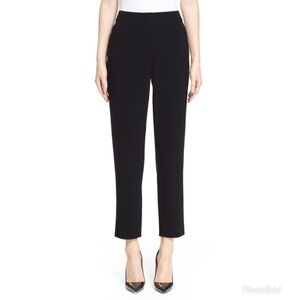 St. John SoCa Black Ponte Knit Cropped Ankle Pant